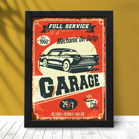 Poster Decorativo Carro Retro Vintage Sala Quarto Hall Elo7