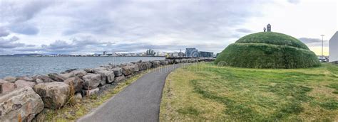 Thufa Hill in Reykjavik with City Skyline on Background Stock Image ...