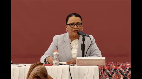 Participación de Rosa Icela Rodríguez durante la firma de convenios de