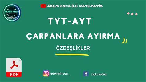 Tyt Matemat K Konu Anlatimi Ders Arpanlara Ayirma Zde L Kler