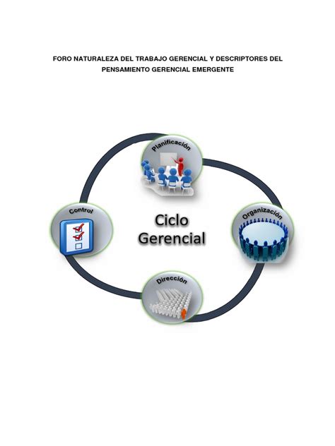 Elementos Del Ciclo Gerencial Recursos Humanos Planificación