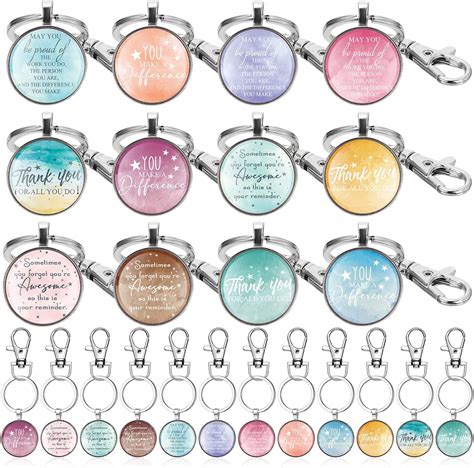 Roowest 36 Pcs Inspirational Keychains Bulk Employee Appreciation