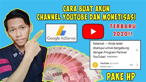 Cara Daftar Google Adsense Dan Buat Channel YouTube Terbaru YouTube