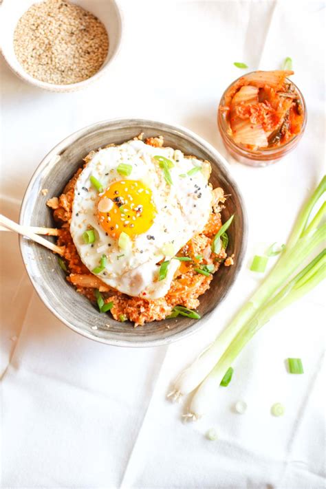 15 Minute Kimchi Cauliflower Fried Rice With A Perfect Egg On Top Abra S Kitchen