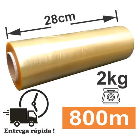 Rolo Bobina Plastico Filme Pvc Esticavel Resistente 28cm X 800m 2kg