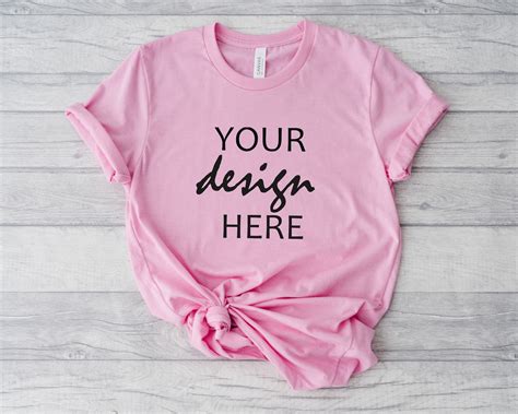 Bella Canvas 3001 Mockup Bubblegum Pink Shirt Mockup Tshirt Etsy