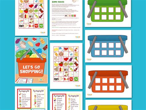 Printable Board Game Shopping List Preschool Kindergarten Primary