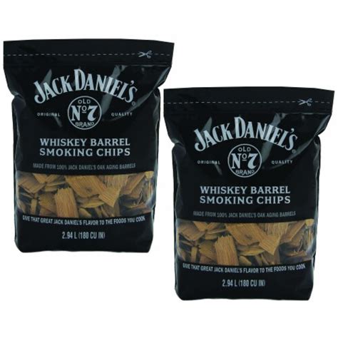 Jack Daniel S Whiskey Barrel Smoking Oak Wood Chips 180 Cubic Inches 2 Pack 1 Piece Ralphs