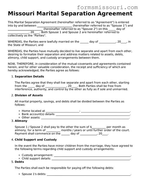 how to file for separation in missouri