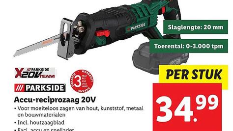 Parkside Accu Reciprozaag 20V Aanbieding Bij Lidl 1Folders Nl