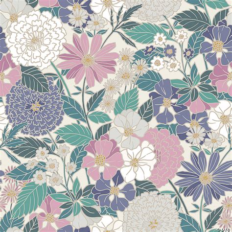 Beige Bohemian Floral Peel and Stick Wallpaper | Oriental Trading