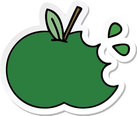 sticker of a cute cartoon juicy apple 10543242 Vector Art at Vecteezy