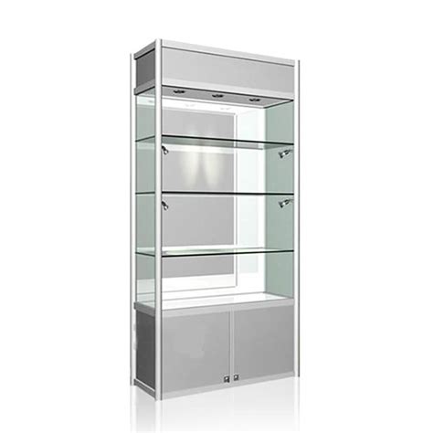 Glass Display Cabinet Showcases Aluminum With Led Light