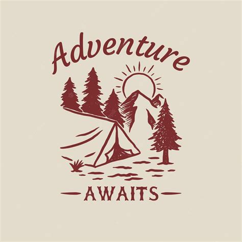 Premium Vector Hand Drawn Vintage Outdoor Camping Logo