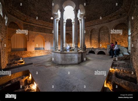 Arab Baths Interior In Girona Catalonia Spain Apodyterium Room With