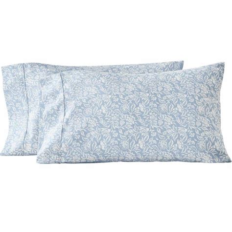 Better Homes And Gardens 300 Thread Count Floral Blue Water Cotton Sateen Pillowcase Set Standard