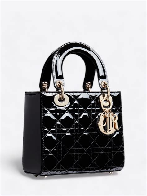 Location Sac Dior Lady Cannage Noir Verni Jour