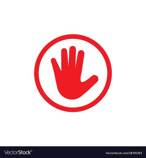 Hand Blocking Logo Royalty Free Vector Image Vectorstock