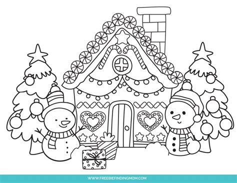 Free Christmas Coloring Sheets Printable PDF: Gingerbread House