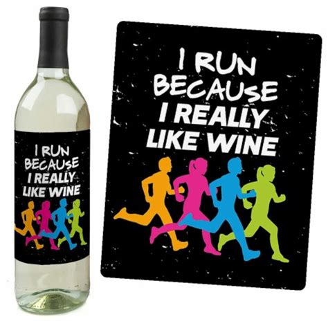 Big Dot Of Happiness Set The Pace Running Party Decor Wine Bottle