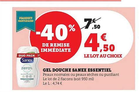 Promo Gel Douche Sanex Essentiel Chez Hyper U Icatalogue Fr