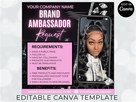 Brand Ambassador Flyer Brand Ambassador Template Social Etsy