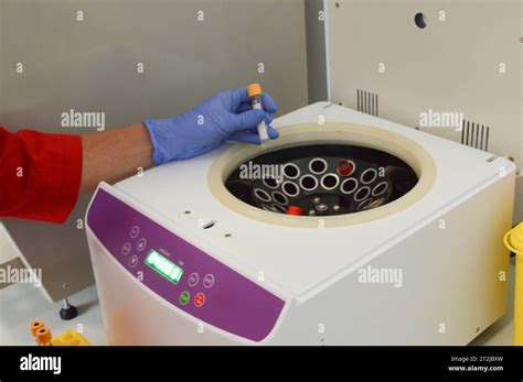 Tubes Are Placed In The Analyzer For Centrifugation Performance Of