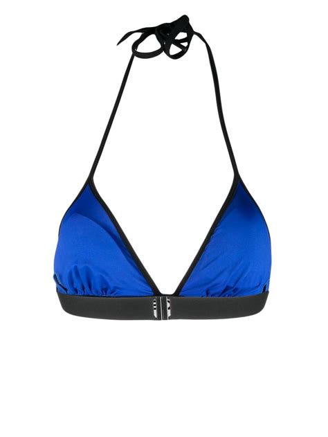 Karl Lagerfeld Logo Band Bikini Top Blue Farfetch