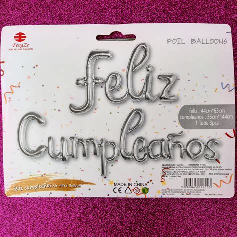 Letrero de globo – Feliz cumpleaños – Plata – Joi Boutique