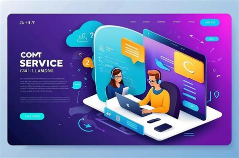 Premium Photo Customer Service Call Center Landing Page Online