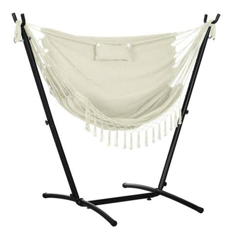 5.6 ft. Patio Hammock Chair with Stand, Outdoor Hammock Hanging Lounge ...