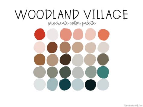 Procreate Color Palette Woodland Village Etsy