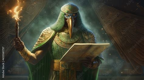 Ancient Egyptian God Thoth The Atlantean Stock Illustration | Adobe Stock