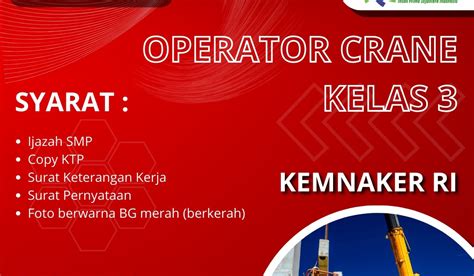 Operator Crane Kelas Kemnaker Ri