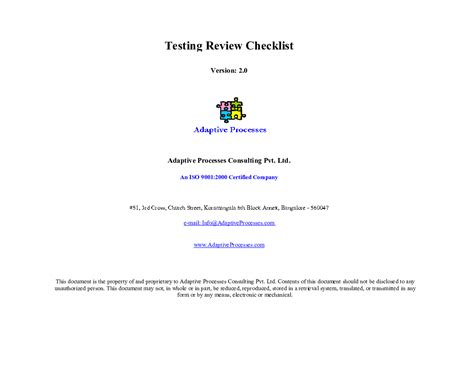 Excel Template Testing Checklist Excel Template Xls Flevy