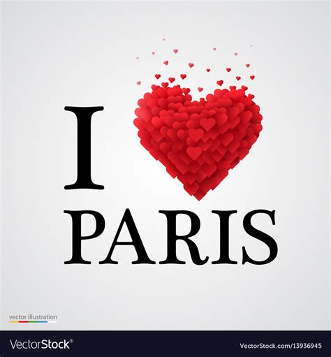 love paris heart sign royalty  vector image