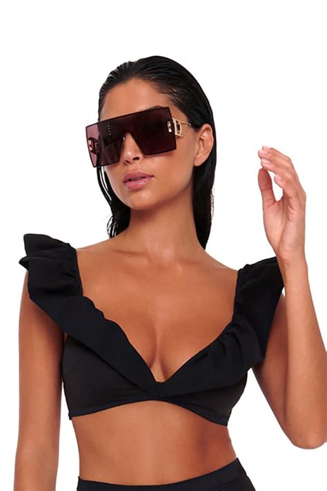 Bluepoint γυναικείο μαγιό bikini top μονόχρωμο με βολάν Solids 24066092 02