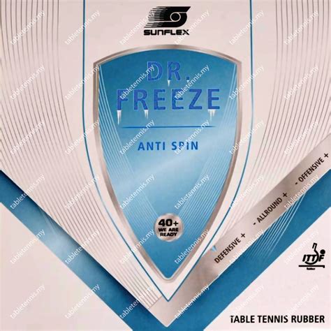 Sunflex Dr Freeze Anti Spin Table Tennis Rubber Getah Ping Pong Lg