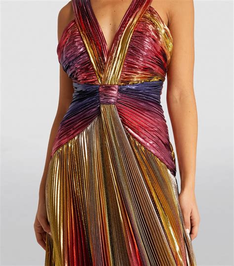 Zuhair Murad Multi Pleated V Neck Gown Harrods Uk