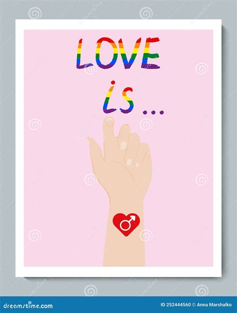 White Hand With Rainbow Gender Lgbt Synbol Stock Vector Illustration