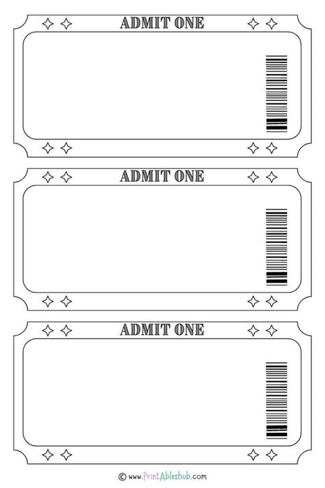 Printable Blank Ticket Design Templates Étiquettes Imprimables Gratuites Ticket De Tombola