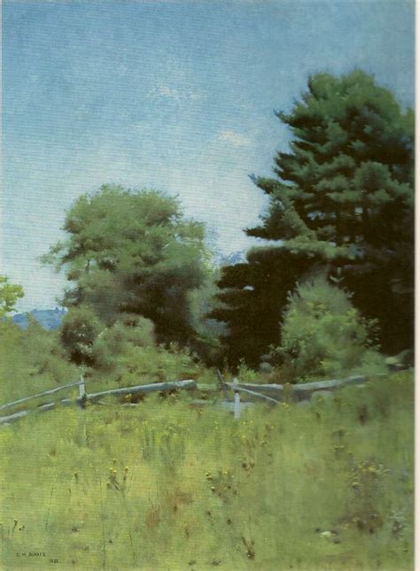 Pines Beyond The Fence Dennis Miller Bunker 1886 Oil On Canvas 28