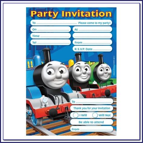 Thomas The Train Birthday Invitation Free Template Template 1