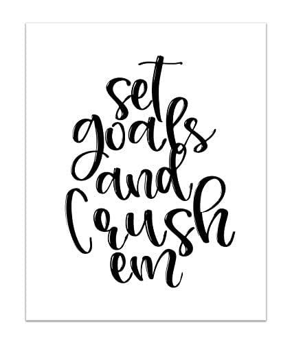 Amazon Set Goals And Crush Em Quote Art Print Unframed 8x10