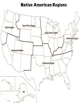 Native American Regions Map by Jennifer Vincenza | TpT