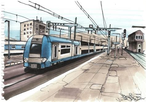 Train Station Drawing at GetDrawings | Free download