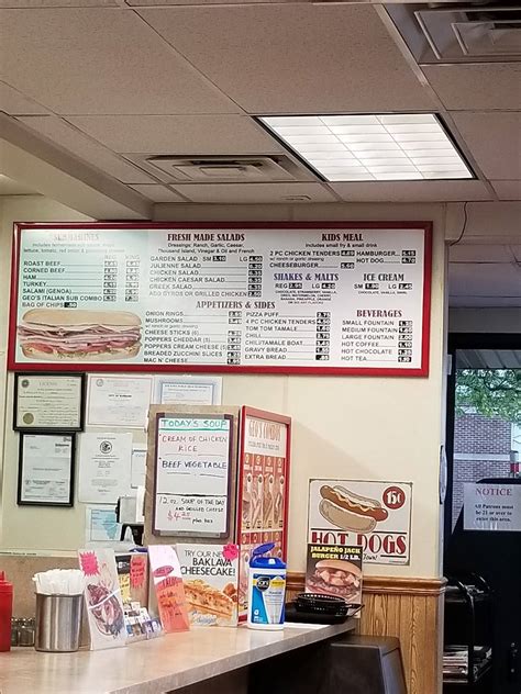 Menu At Geos Gyros Fast Food Burbank