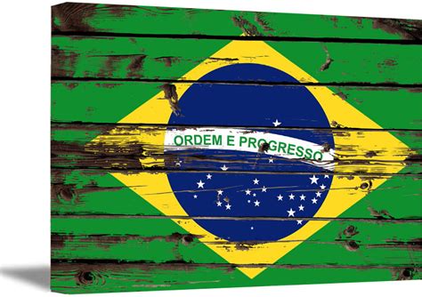 Awkward Styles Brazil Flag Wall Art Brazil Canvas Wall Decor Patriotic ...