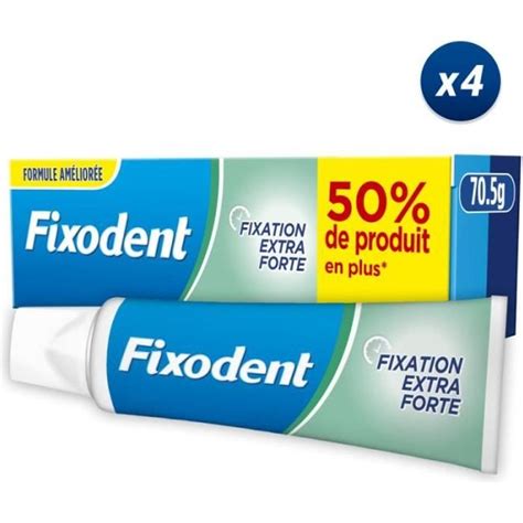 Lot de 4 Fixodent Neutral Crème Adhésive Pour Prothèses Dentaires 70 5