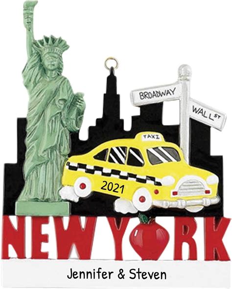 Personalized New York City Christmas Ornament 2024 Nyc Taxi Ornament New York